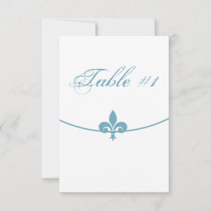 Cartão de Mesa de Recepção Teal Fleur de Lis