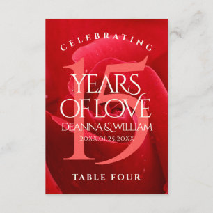 Cartão de Mesa de Rosa de Casamento Elegante