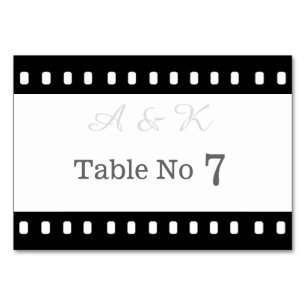 Cartão De Mesa De Tema De Filme De Casamento