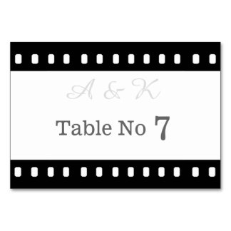 Cartão De Mesa De Tema De Filme De Casamento