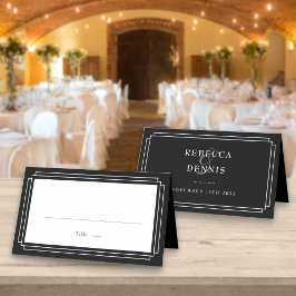 Cartão De Mesa Deco Clássico | Casamento Preto e Branco