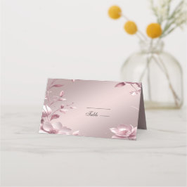 Cartão De Mesa Delicate Pink Floral Frame Place Card