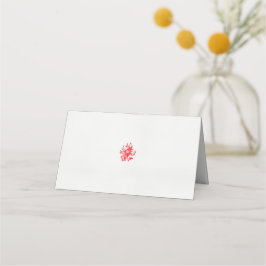 Cartão De Mesa desenho de uma flor vermelha sobre fundo branco