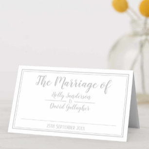 Cartão De Mesa Dia de Casamento Dobrado