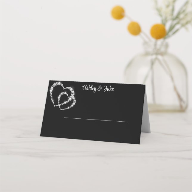 Cartão De Mesa Diamond Hearts (Frente)