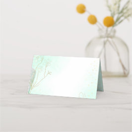 Cartão De Mesa DIY Radiant Mint Green Botanical Glitter Wedding