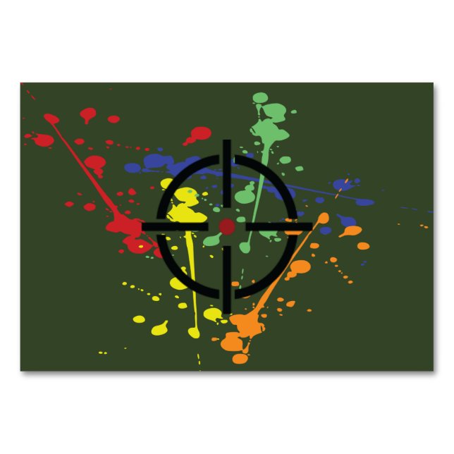 Cartão de Mesa do Partido Paintball Verde do Exérc (Verso)