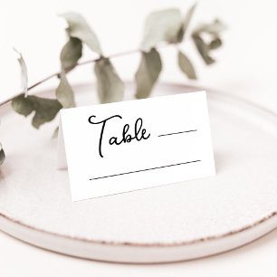 Cartão De Mesa Doce e Whimsical Casamento Negro e Branco