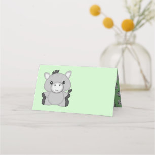Cartão De Mesa Donkey Chá de fraldas Green