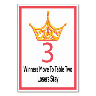 Cartão de Mesa Dourada Bunco nº 3