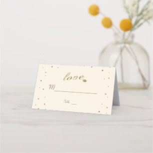 Cartão De Mesa Dourada Confetti Love Champagne Número da Mesa de