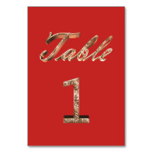 Cartão de Mesa Dourada Elegante Tipografia 1