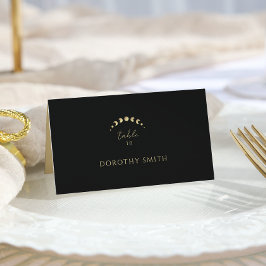 Cartão De Mesa Dourado Casamento da Lua