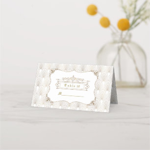 Cartão De Mesa Dourado Excelente Fleur-de-lis Gatsby 20s Casament