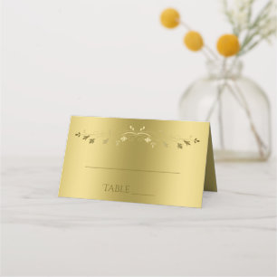 Cartão De Mesa Dourado no Casamento de Gradação Elegante Dourado