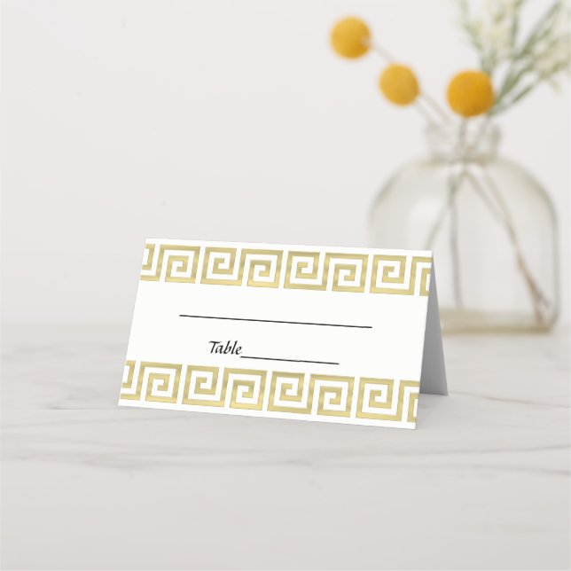 Cartão De Mesa Dourado visual grego Key Meander S Border #3 (Verso)