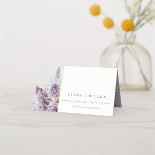 Cartão De Mesa Dusky Lilac Cottage Floral Watercolor Casamento