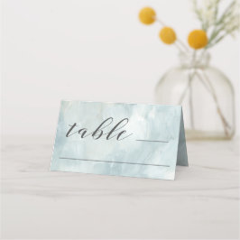 Cartão De Mesa Dusty Blue Artístico Moderno Abstrato Brushstrokes