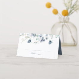 Cartão De Mesa Dusty Blue Floral Wedding