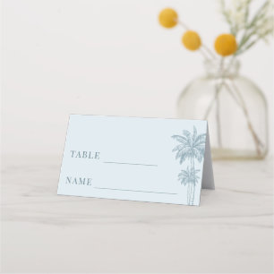 Cartão De Mesa Dusty Blue Palm Tree Boho Beach Mesa