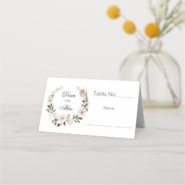 Cartão De Mesa Dusty Pink Boho Água Floral Casamento Pastel