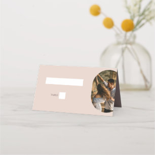 Cartão De Mesa Dusty Pink Fazemos Casamento De Fotos Minimalista