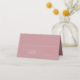 Cartão De Mesa Dusty Rosa Blush Minimalista Rosa Mínimo 1 Casamen