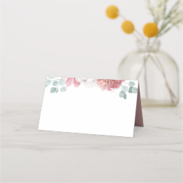 Cartão De Mesa Dusty Rosa Flores Elegante Casamento Romântico