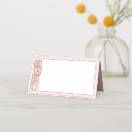Cartão De Mesa Dusty Rose Baby Blocks Blank Food Labels &