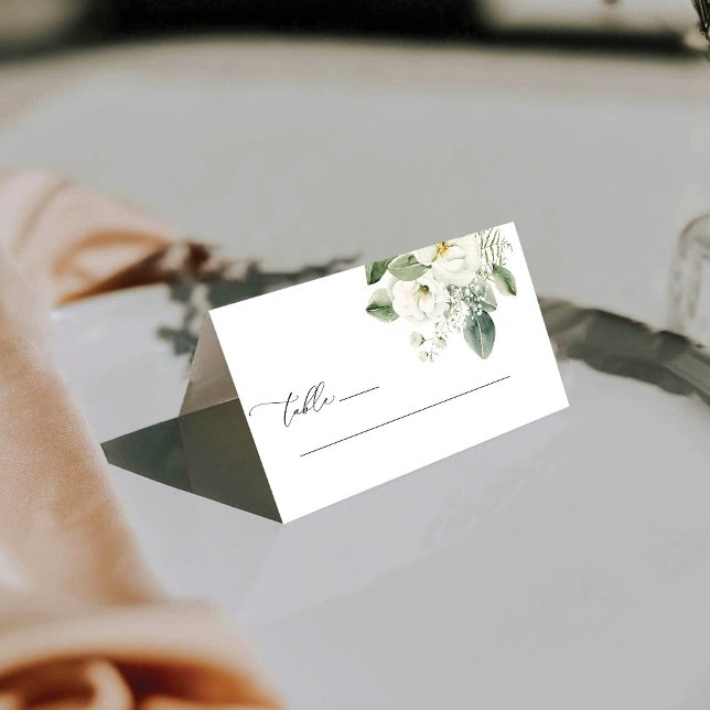 Cartão De Mesa Dusty Sage Green Wedding (Criador carregado)