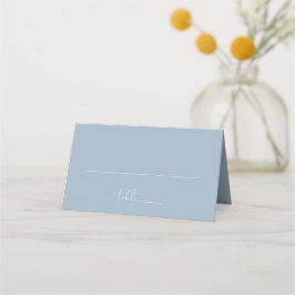 Cartão De Mesa Elegant Modern Dusty Blue Wedding Folded