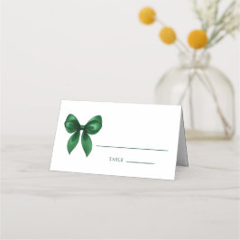 Cartão De Mesa Elegant Modern Emerald Green Coquette Bow