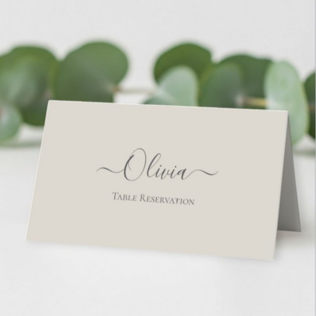 Cartão De Mesa Elegant Personalized Wedding Place Card –  Simple  (Criador carregado)