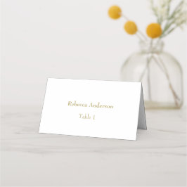 Cartão De Mesa Elegant White & Gold Place card