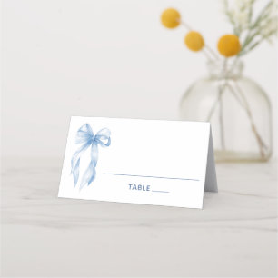 Cartão De Mesa Elegante Coquete Laço Azul Empoeirado