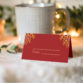 Cartão De Mesa Elegante dupla felicidade Casamento chinês vermelh