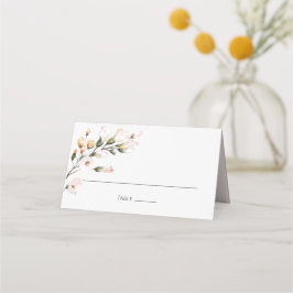 Cartão De Mesa Elegante Floral Aquarela Rosa Bege