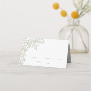 Cartão De Mesa Elegante Floral Vintage Rosas Trellis Sage Casamen
