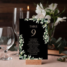 Cartão de Mesa Elegante Folhas de Eucalipto