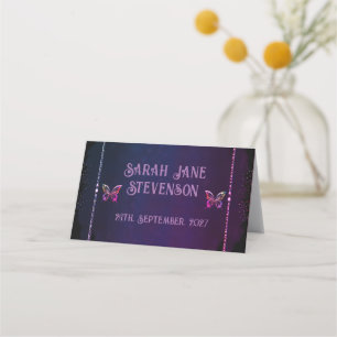 Cartão De Mesa Elegante Mauve e Dourado Casamento
