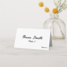 Cartão De Mesa Elegante Minimalista Contemporânea Preto e Branco