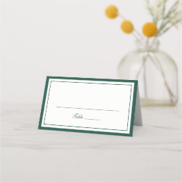 Cartão De Mesa Elegante Moldura de Borda Caçador Verde Escuro Cas