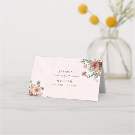 Cartão De Mesa Elegante no Casamento dos Toninhos Rosa de outono