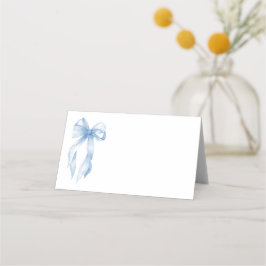 Cartão De Mesa Elegante Pó Azul Mão Desenhada Arco Chá de Bebê de