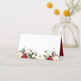 Cartão De Mesa Elegante Red Floral Quinceañera Birthday