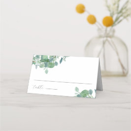 Cartão De Mesa Elegante Roteiro Greenery Deixa Casamento Eucalypt