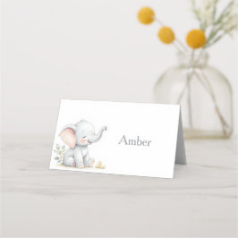 Cartão De Mesa Elephant Themed Baby Shower Place Cards