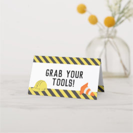 Cartão De Mesa Em Construção, Aniversário Atividade/Rótulo de Com