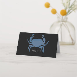 Cartão De Mesa Ensaio de Casamento Minimalista Preto de Caranguej