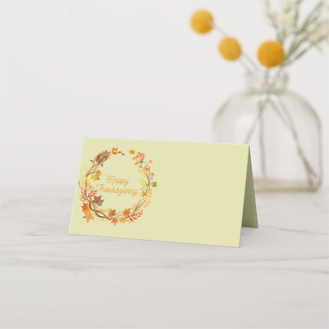 Cartão De Mesa Entretenimento de Ação de Graças Elegante (Frente)